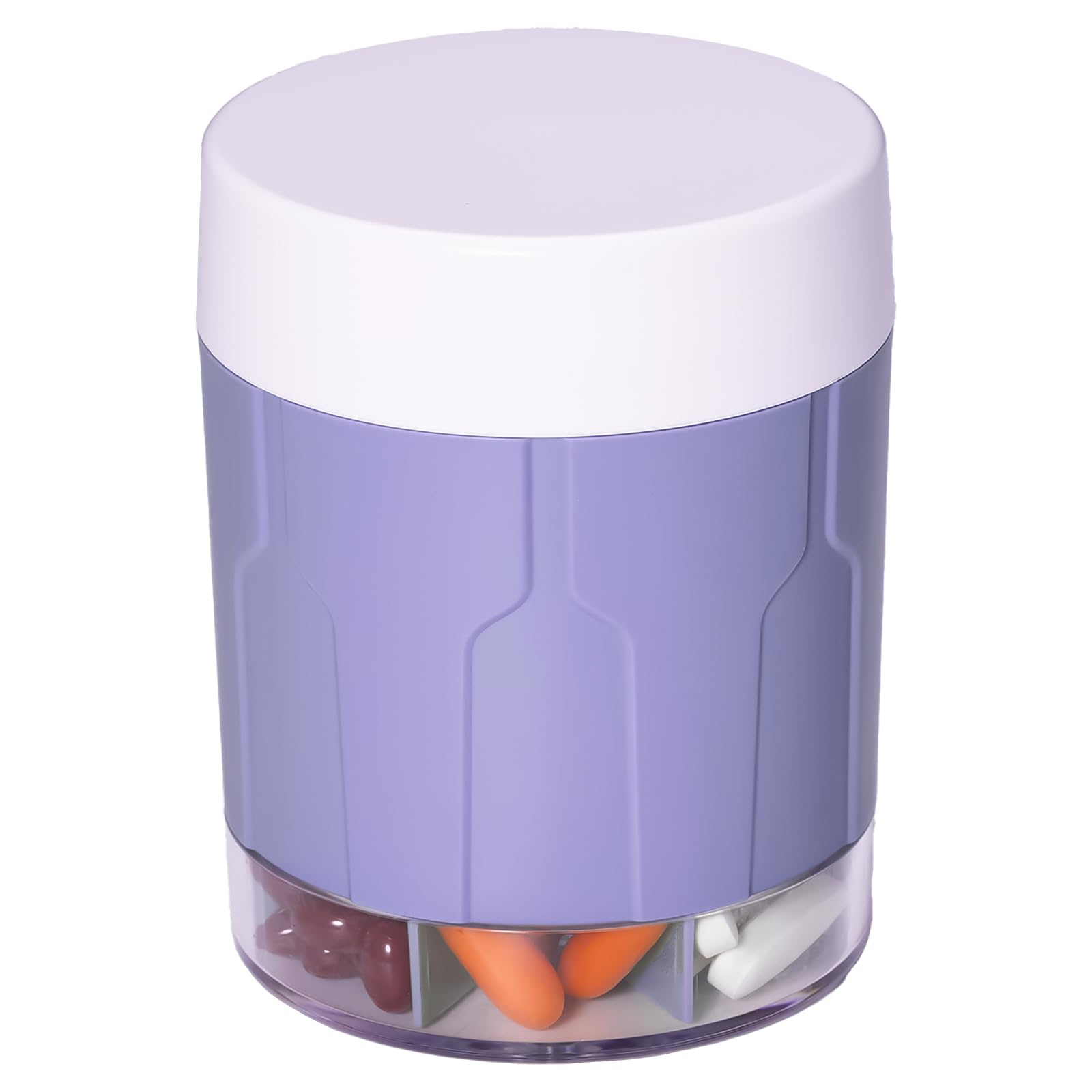 Extra Large Supplement Organizer, Moisture-Proof Jumbo Pill Dispenser with 7 Large Compartments, Pill Boxes and Organizer to Hold Monthly Vitamin or Medication (Purple)