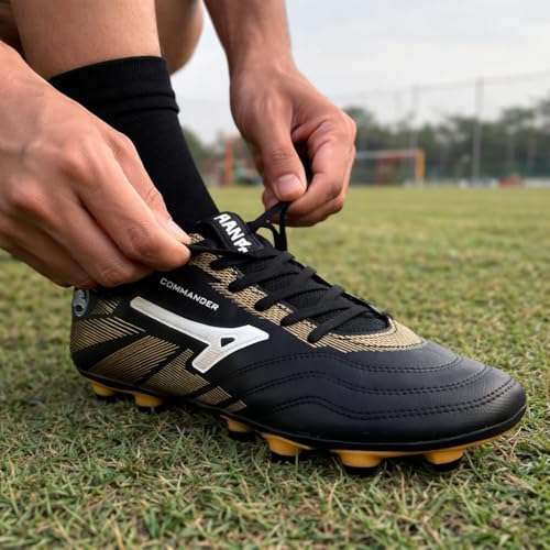 Image of Anza Semi Ankle Support Football Boot, Pink, Lightweight and Durable Material,Soccer Shoe, Football Stud