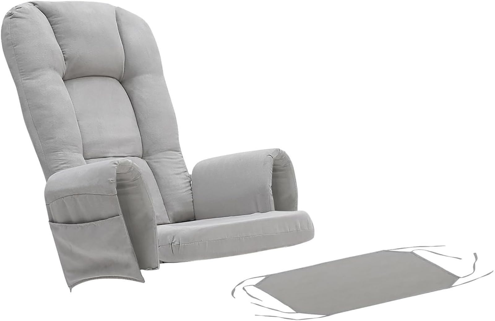 5pcs Velvet Glider Rocker Cushions Set, Glider Rocker Replacement Cushions with Ottoman Cushion Storage Pocket for Indoor Nursery Glider Rocking Chair