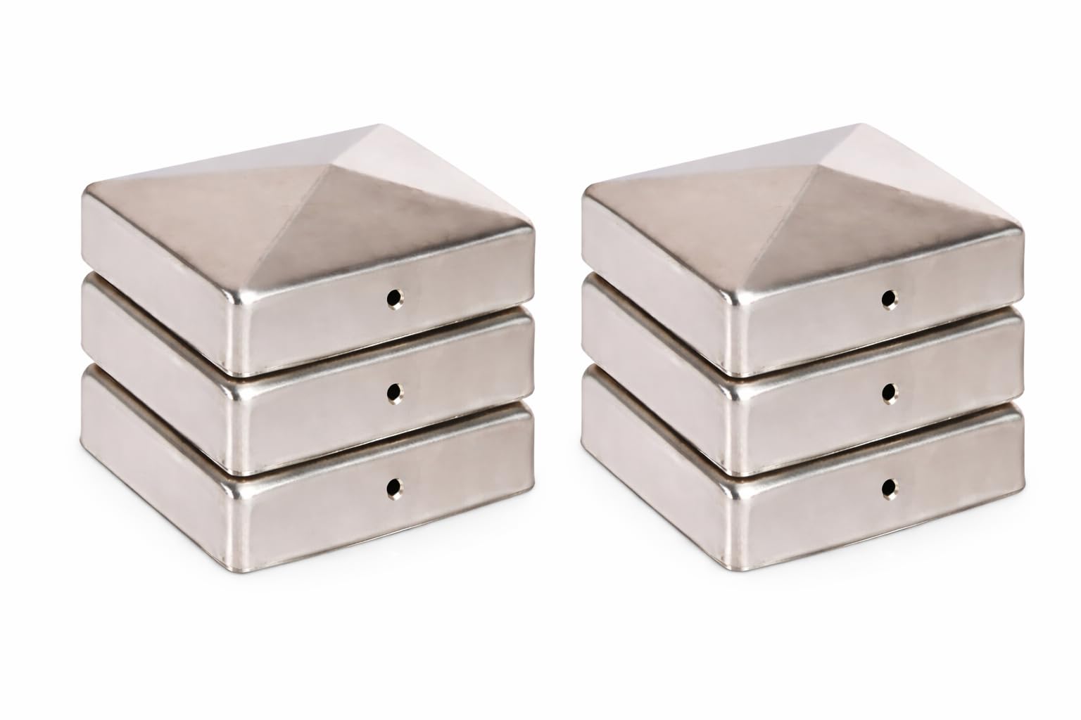 Vivagardea 6 X Pyramid Post Caps 91 X 91 Mm Stainless Steel