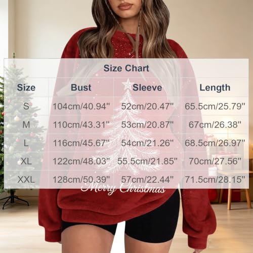 Christmas Sweatshirts for Women Xmas Graphic Flannel Sweatshirt Pullover - image 3