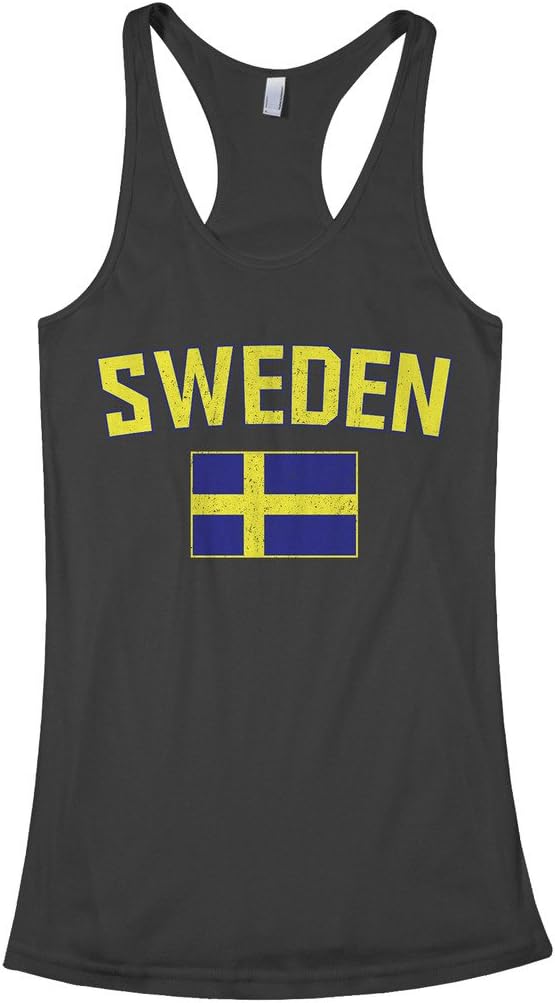 Threadrock Women's Sweden Flag Racerback Tank Top