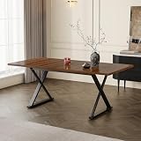 Matériaux de qualité supérieure et surface facile d'entretien : le plateau de table en MDF durable avec un aspect bois attrayant est résistant aux rayures et facile à nettoyer. Le cadre en métal revêtu par pulvérisation est robuste et durable - Idéal pour un usage quotidien.