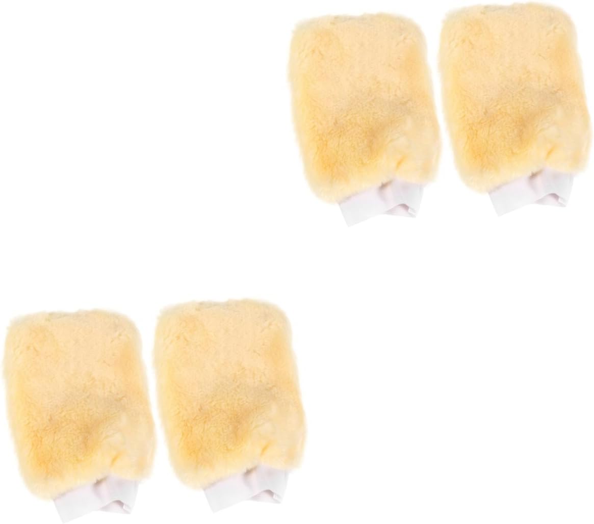 Zerodeko 4pcs Double-Sided Car Wash Mitts Imitation Wool Auto Cleaning Gloves for Safe Scratch Car Care Multi-Purpose Wiping Tool for Floors