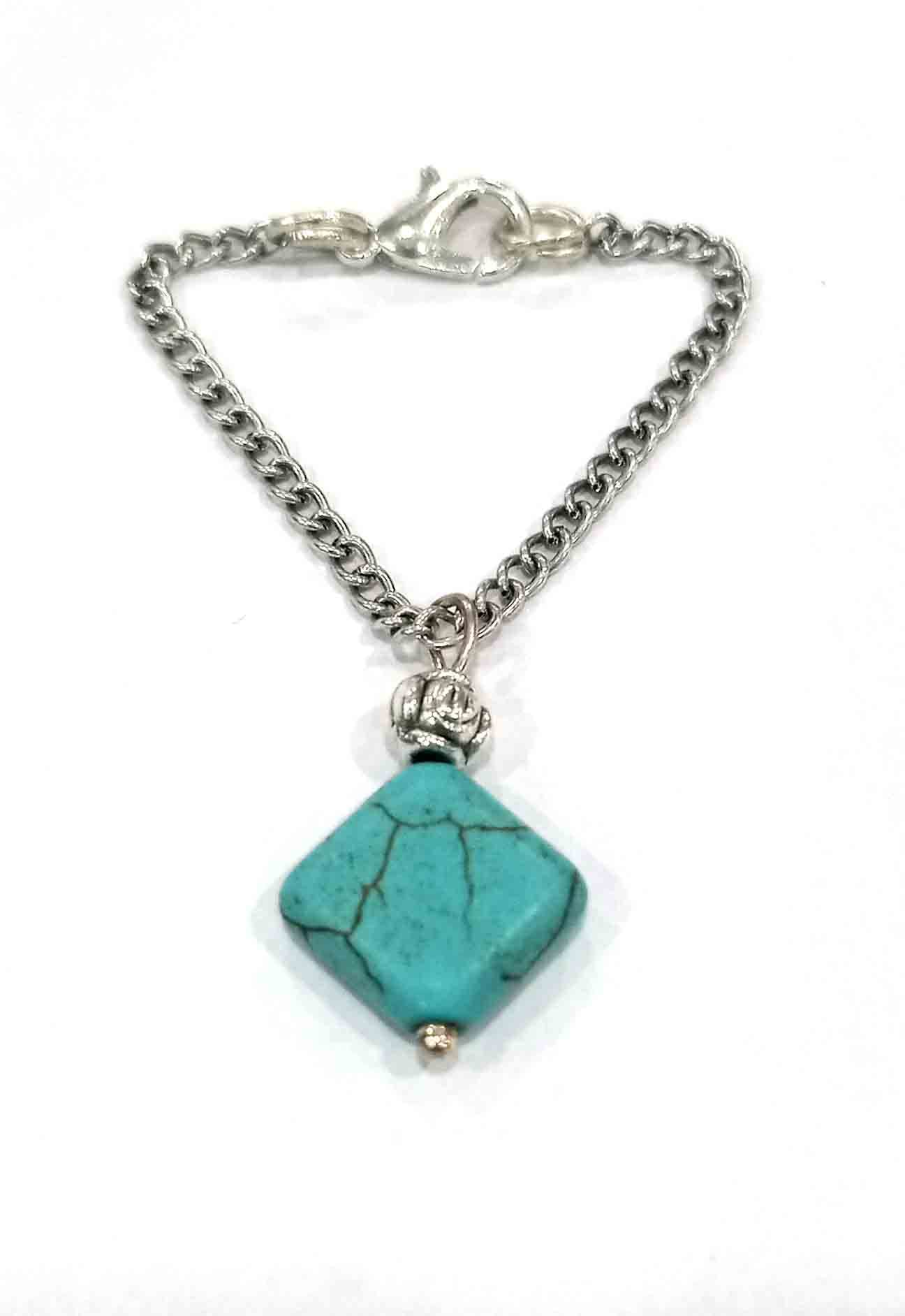 GURJARI JEWELLERSTurquoise Stone Adjustable Watch Charm for Women & Girls Jewellery Square