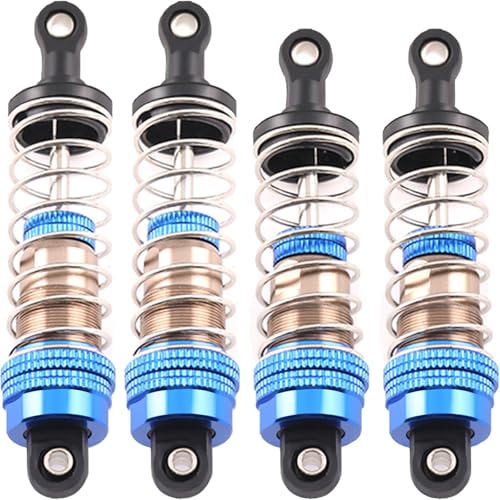 Oil-Fill Shock Absorbers for 1/14 1/16 1/12 RC Cars, 75mm & 81mm Hydraulic Suspension Kit, DIY Refillable Dampers with Alloy Body, Compatible for MJX, HSP, WLtoys, SCY, FMS, Traxxas (Oil Not Included)