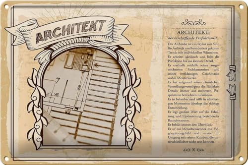 Femer Blechschild Berufe 30x20cm Architekt Perfektionist Stylist