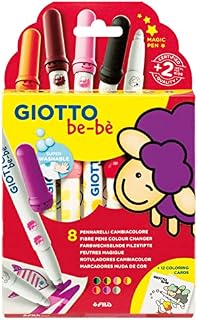 GIOTTO be-bè 8 Colour Changing Markers Pack, Assorted Colours, Super-Washable, Perfect for Young Kids