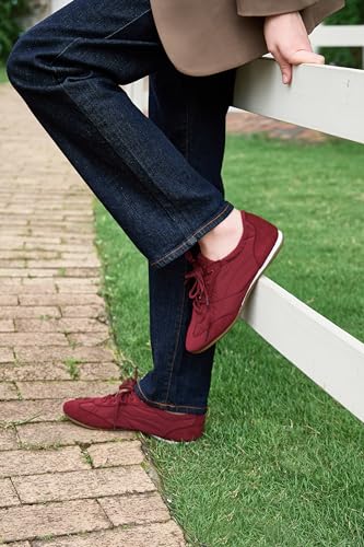 Image of iiimmu Ballet Flats Sneakers for Women Casual Walking Shoes | Elastic Back, Lace-Up & Slip-On, Suitable for Travel & Driving