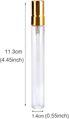 Miniatura 2 de 10pcs Slim Fine Mist 0.3 fl oz 13oz Gold Atomizer Botella de vidrio transparente Frasco Spray Fragancia líquida recargable Perfume Botella de aroma