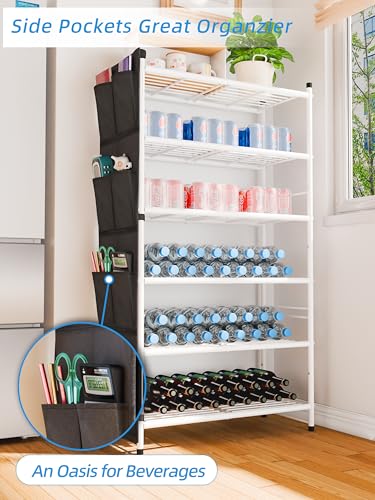 Image of 6 Tier 27 inch Metal Shoe Rack for Closet, Shoe Organizer Storage Shlef with Pocket, White