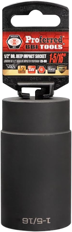 Proferred S32142 1/2" Drive SAE Socket, 1 5/16" Deep Impact 6 Point