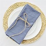 HZLXF1 Set of 6 Cotton Cloth Napkins 30x45cm Christmas New Year Decor Fabric Serviette Kitchen Tea Towel Home Wedding Table Decoration(Grey)