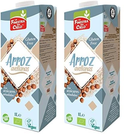 LA FINESTRA SUL CIELO Bebida Vegetal De Arroz Con Avellanas - Paquete De 12 X 1000 Ml, 6000 Mililitro, 6 Unidades