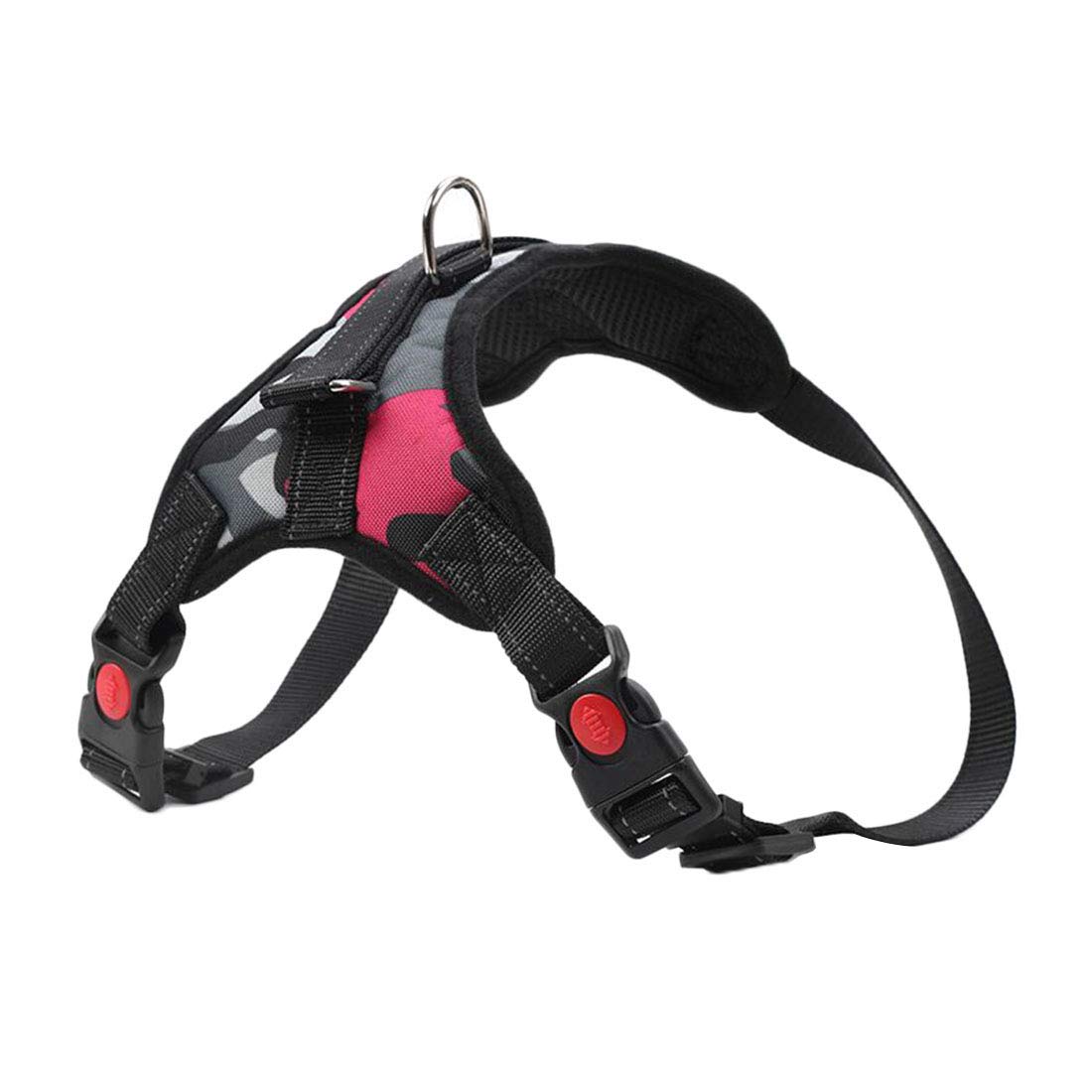 Dog Harness Anti Pull Nylon No Pull Chest Harness Adjustable Pet Car Harness Chest Strap for Small Medium Large Dogs Reflective Running Harness (tarnen pink, XL)