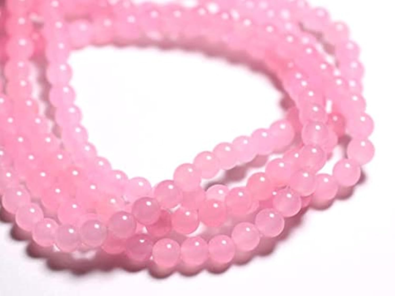 Jade rose 6mm LKBEADS lot 20 pierres rondes minéraux loisirs créatifs perles