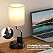 Bedside Table Lamps for Bedroom Set of 2 - Nightstand Light with AC Outlet and USB A & C for Charging, 3 Color Temperatures, Study Desk Lamp with Pen Holder & Phone Stand for Living Room/Dorm/Office