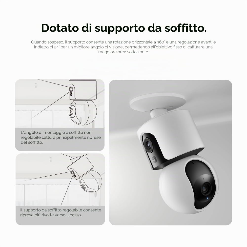 Xiaomi Macchina fotografica astuta 3MP di sicurezza della lente doppia C300 con Wi-Fi a banda doppia 6