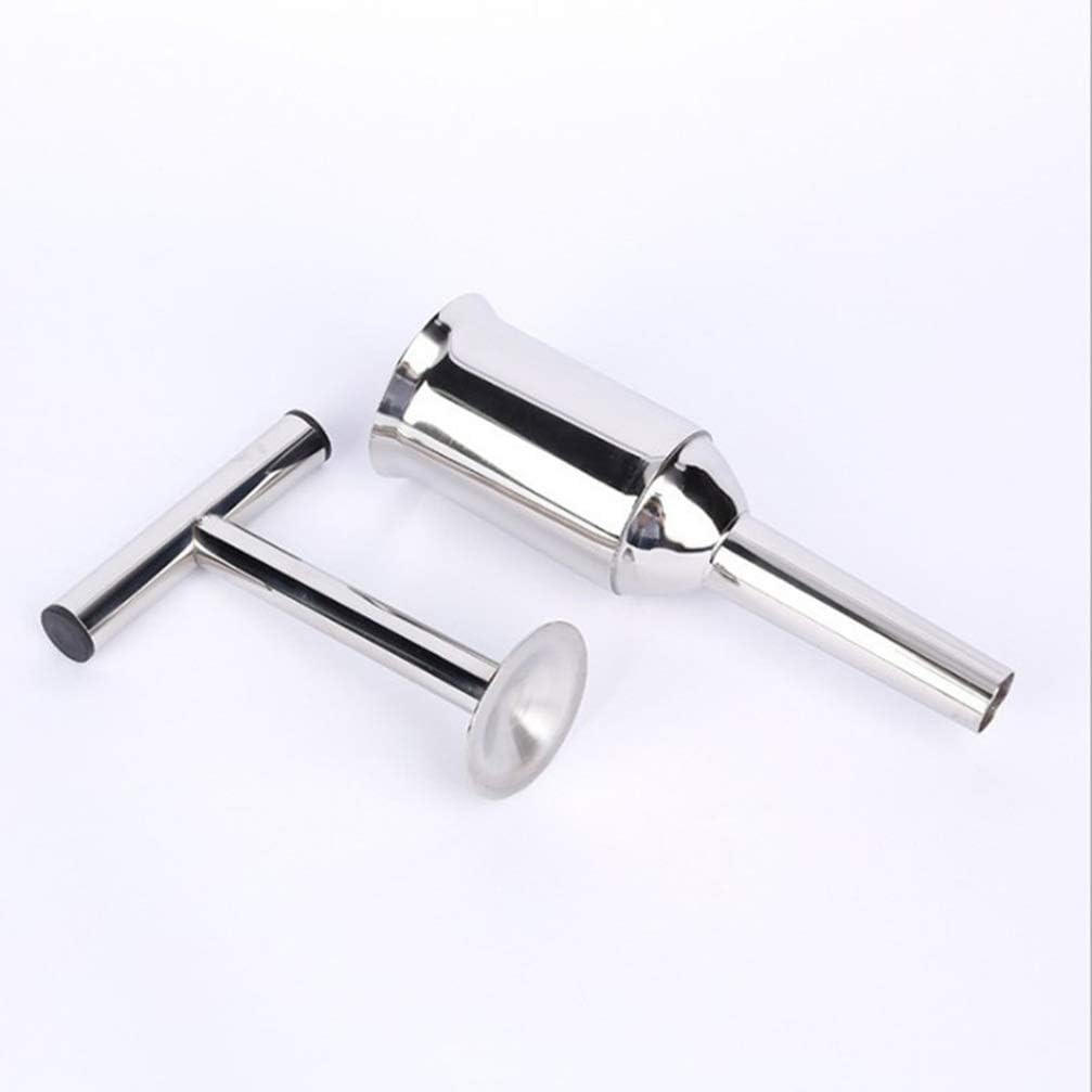 Hemoton Stainless Steel Sausage Stuffer Tool 11 Inch Meat Filler Funnel for Home Kitchen Sausage Making
