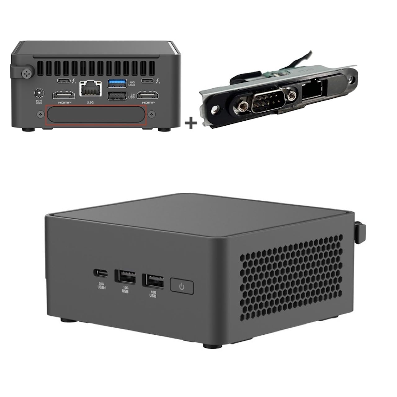 NUC 15 Pro Thick Mini PC with 2.5G Ethernet LAN and COM Expansion Module | Core Ultra 5 225H 14-Core | 64W TDP | DDR5-6400 96GB Max | PCIe 5.0 SSD | Wi-Fi 7 | Dual Thunderbolt 4(32G+1T)