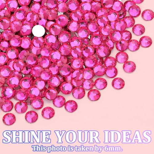Image of 25000Pcs Resin Rhinestones for Crafting, Hot Pink 2-6mm Mixed Sizes Non Hotfix Flatback Gems with 1Pcs Glue, Bedazzling Crystal for DIY Craft Clothing Mugs Tumblers Shoes Fabric Decor Nail Art