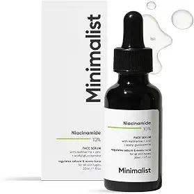 Minimalist Sérum facial 10% niacinamida para marcas de acne, manchas e balanceamento de óleo com zinco | Sérum antiacne para clarificação da pele para pele oleosa e propensa a acne | 30 ml