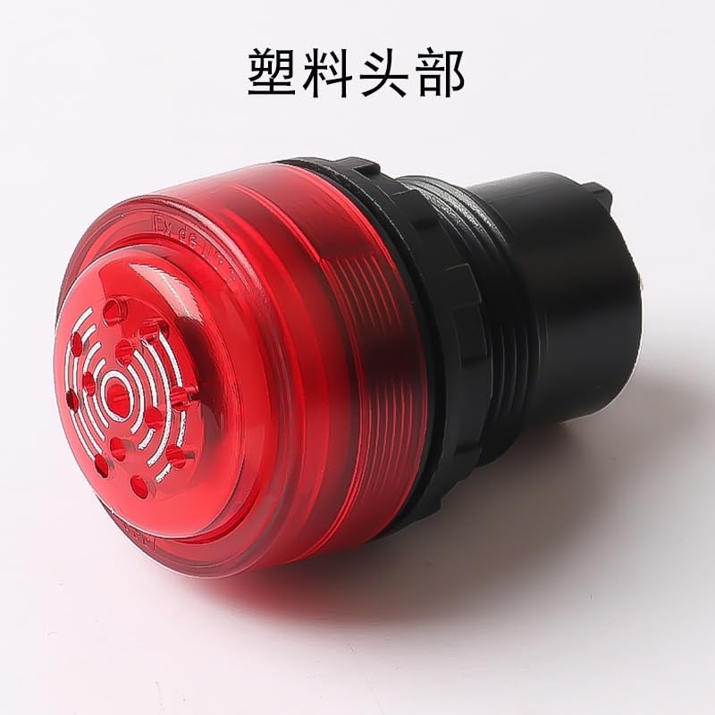 Explosion-Proof Buzzer 8030 Stainless Steel 30mm Opening AC220V380vDC24v red Sound and Light Alarm Light(Plastichead220V-380V)