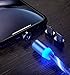 LED Flowing Magnetic Charger Blue Cable Light Up Candy Moving Party Shining Charger Phone Charging Cable Magnetic streamer absorption USB Snap Quick Connect 3 in 1 USB Cable (1 Cable+3 Magnetic Plugs)
