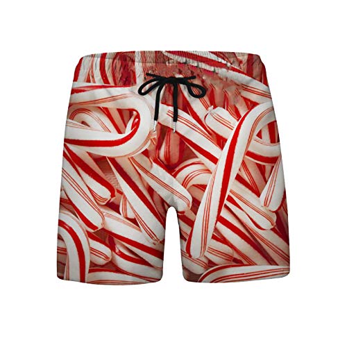 Men s Beach Shorts Food Realistic 3D Printed Summer Shorts Drawstring Pockets Beach Swim Shorts (White,5X)