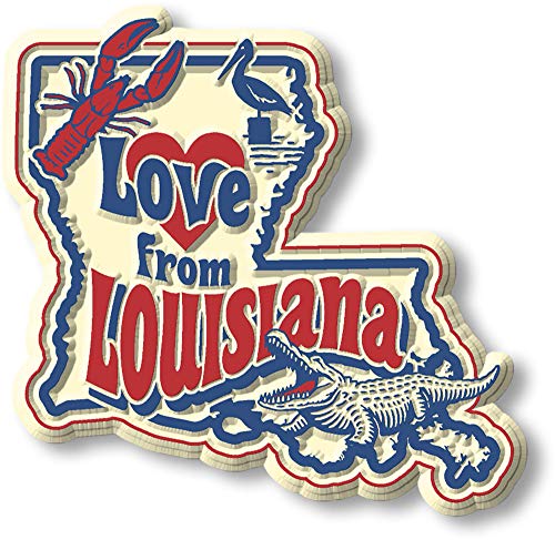 Imán decorativo Love from Louisiana de caucho 2.6x2.5 pulg