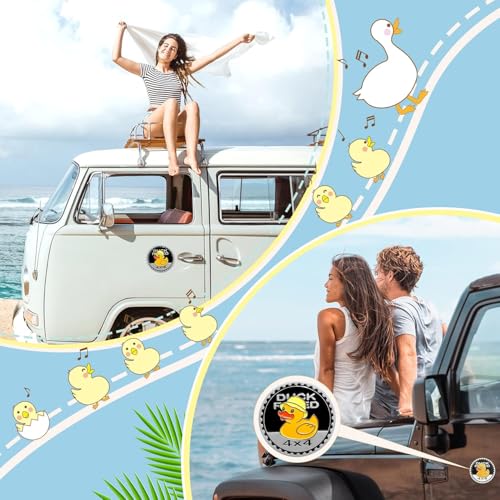 Image of Duck Rated Car Emblem for Jeep - Metal Car Automotive Stickers 4x4 3D Car Badge Decals Compatible with Jeep （2 Pcs）
