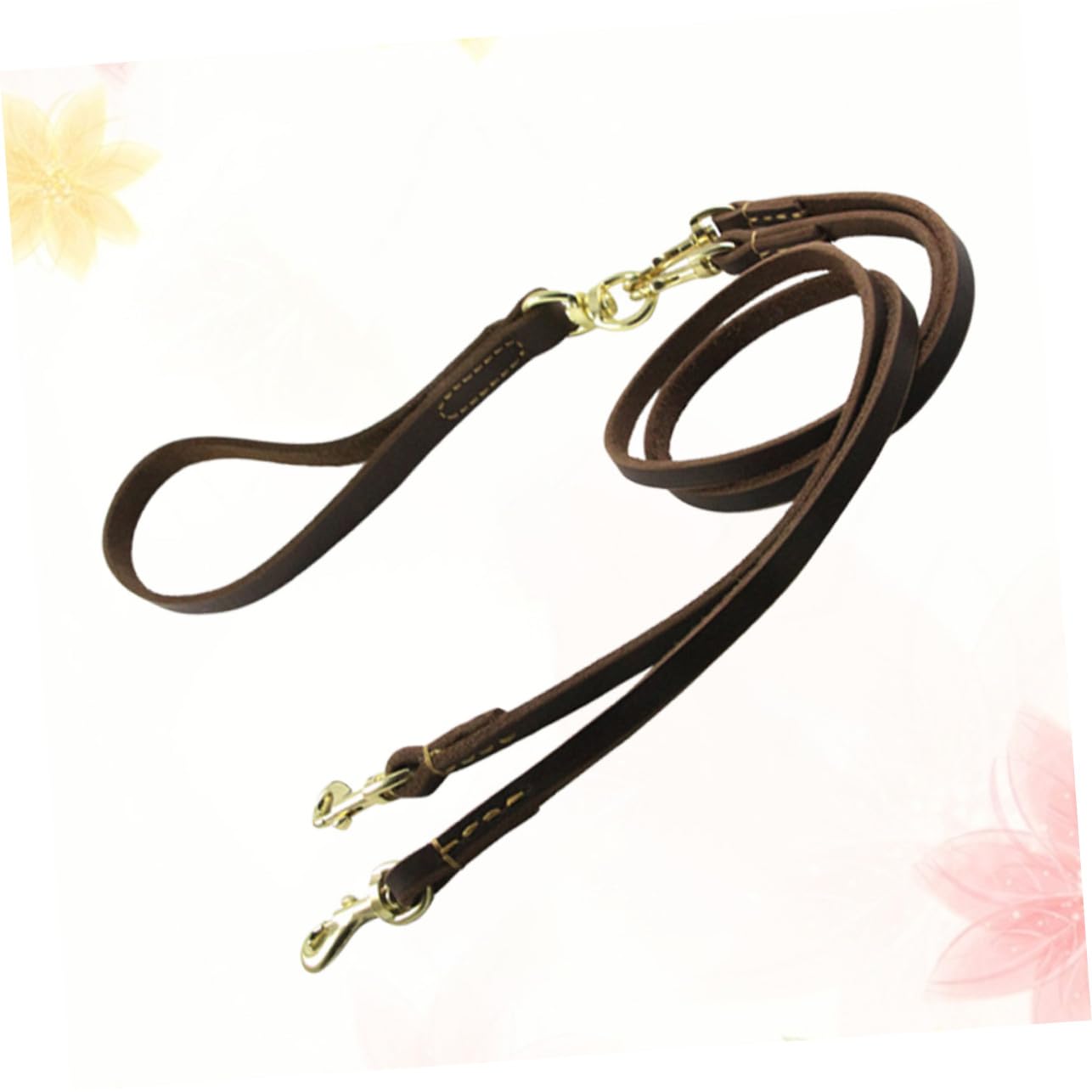 Toyvian Guinzaglio Resistente e Leggero in Pelle di Bovino Doppio per Cani da 120 Cm Passeggiate e Viaggi per Cuccioli