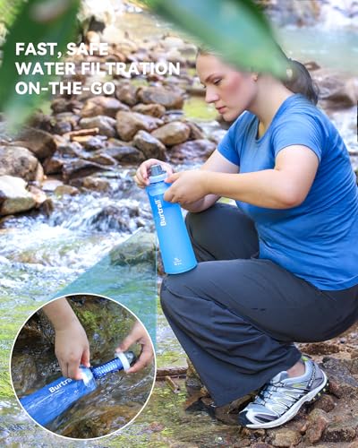 1.0L Collapsible Water Filter Bottle, BPA-Free Ultralight & Durable Squeeze Bottle with 42mm Filter Cap Cartridge, Filtered Water Bottle for Camping, Hiking, Backpacking, Survival & Travel - Image 3