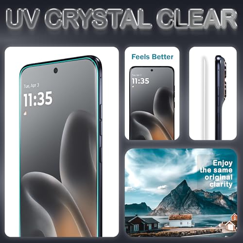 Image of FIRST MART Military-Grade UV Tempered Glass For Motorola Edge 70 Fusion (6.78 Inch) With Edge To Edge Full Screen Coverage | Case Friendly, 9H Hardness, HD-Clearity | Crystal Clear, Pack of 2