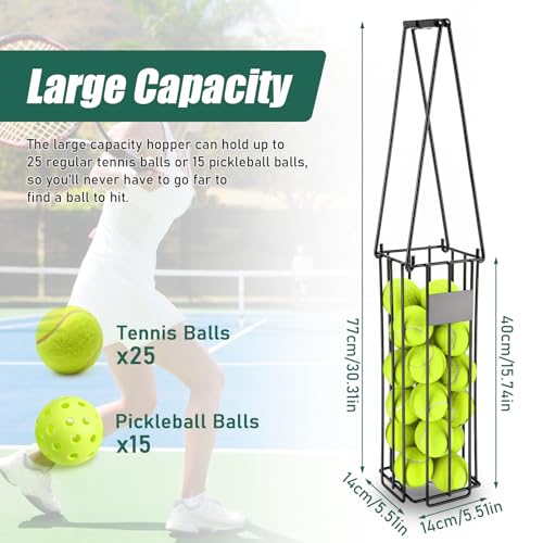 TOBWOLF Portable Tennis Ball Hopper Basket, Pickleball & Tennis Ball Collector, Pickup Retriever with Handle for Easy Pickup & Carrying, Ball Bucket Carrier Gatherer Picker Hopper, Picker Hopper Caddy - Image 3
