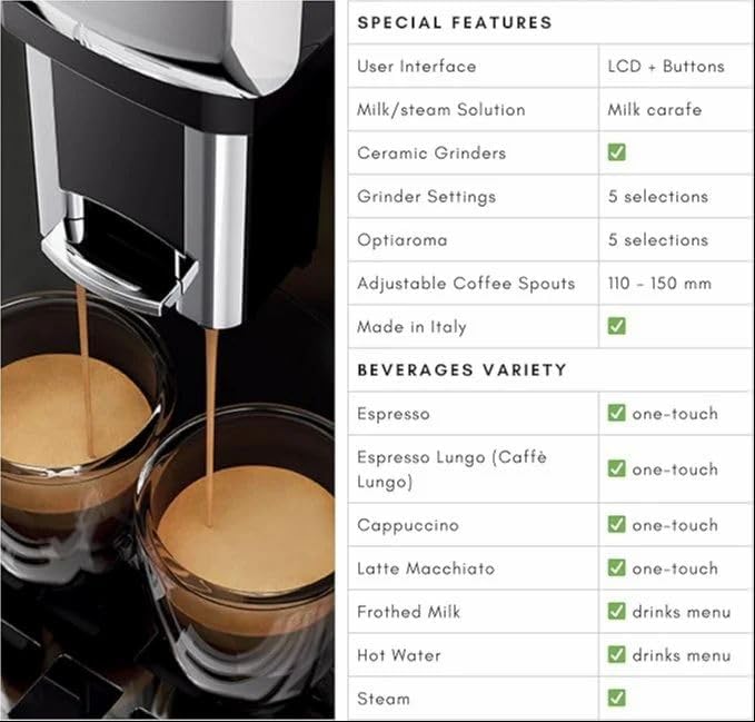 Image of KOFIHAUS Anima Class Fully Automatic Espresso Machine | Bean-to-Cup Coffee Machine for Home & Office | Black ABS & Stainless Steel