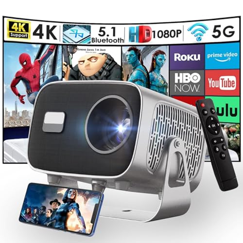 New Upgraded TDOO 4K HD Portable Projector with WiFi6 Blutooth 5.0 Electric Focus/Android 13.0 200Display Supported 27000 lumens Smart Projector for Outdoor Moives Home Theater with Stand