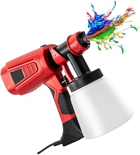 400W Paint Sprayer Adjustable Flow Control With 4 Copper Nozzles And 1200ml Container For Indoor Outdoor Home And Professional Painting Projects