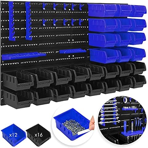 Estantería de Pared con Cajas Apilables y Portaherramientas de 45 Piezas Cover