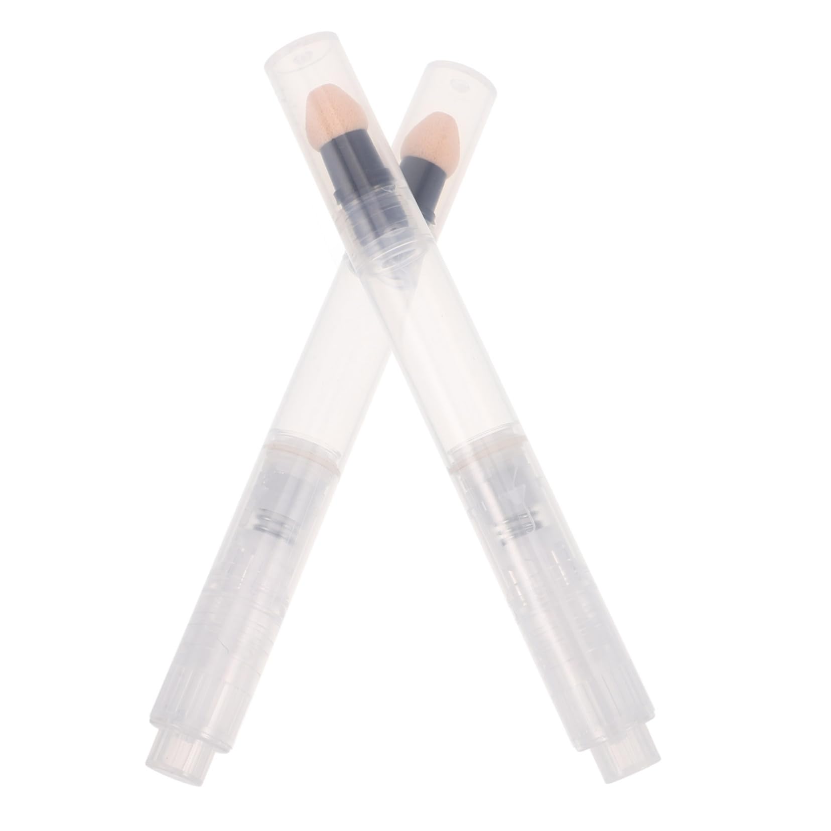 PartyKindom 2Pcs Press Type Makeup Powder Applicator Pen Refillable Blush Dispenser with Sponge Tip Portable Travel Friendly Cosmetic Tool for Women for Storing and Applying Makeup