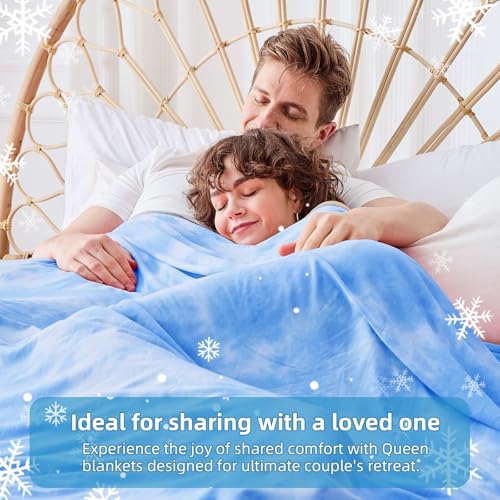 Image of inhand Cooling Blanket Twin XL(60 inchx90 inch), College Dorm Essentials for Girls Guys, Absorbs Heat to Keep Cool for Summer Nights Sweats, Thin Cold Lightweight College Bedding Twin XL Size Bed, Blue