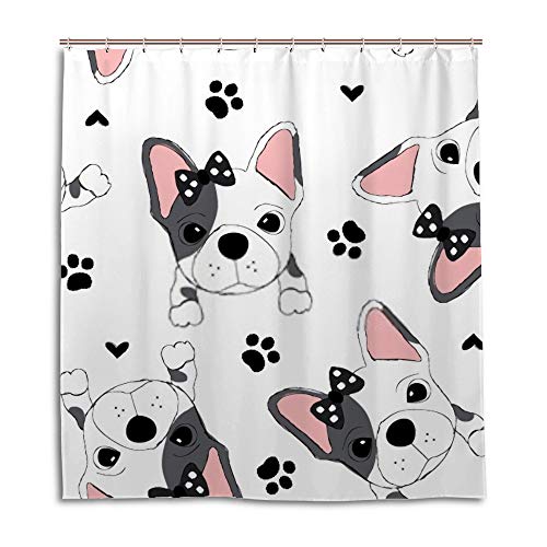 Rideau de douche carlin mignon en polyester lavable 168x183 cm
