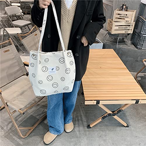 Image of JARKJARD Corduroy Tote Bag Aesthetic Cute Tote Bags Large School Shoulder Bags for TeenGirls Trendy Stuff