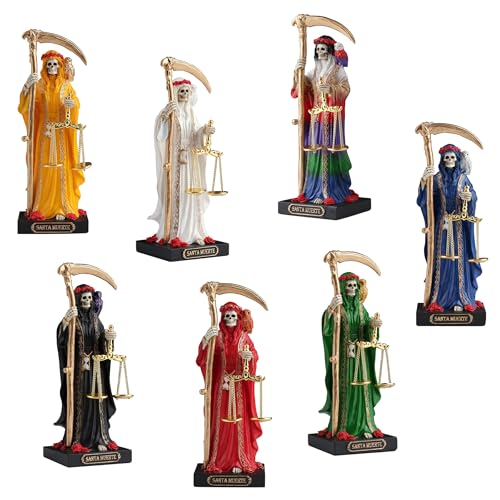 Set de 7 Figuras Santa Muerte Polystone Pintadas miniatura 1