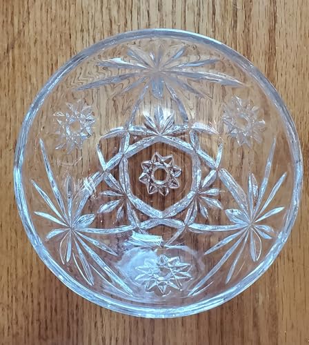 Early American Prescut Glass Star of David 5 1/4' Bowl Vintage Depression Glass