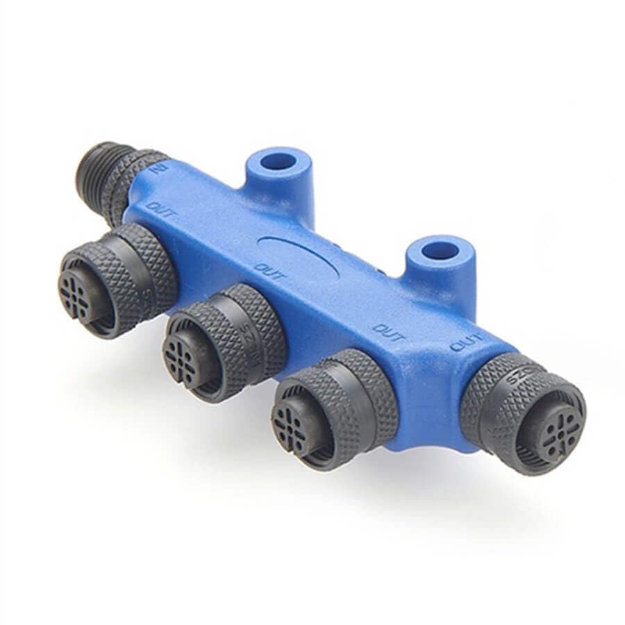 Marine NMEA 2000 Connector Can Bus M12 5 Pin 4 Femlae to 5 Pin Male 3-Port Connector