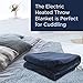 Dr Relief Electric Heated Throw Blanket Fleece with Controller, 4 Hours Auto Shut-Off, Fast Warming, Full-Body Comfort, Luxuriously Soft, Machine Washable, 50