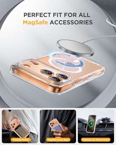 Image of Miracase for iPhone 17 Pro Max Case 6.9 inch Full-Body Phone Case with Built-in Glass Screen Protector& Full Camera Protector,[Magnetic with MagSafe] Drop Proof 17 ProMax Cover, Clear