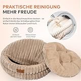 CheerPals Katzenbett mit Deckel 50cm, Waschbar Kuschelhöhle, Winterversteck mit Hochelastischer Schlafkissen für Alle Katze