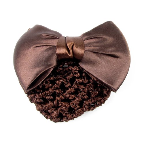 uxcell Ladies Brown Bowknot Accent Snood Net Barrette Hair Clip Hairnet